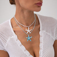Thumbnail for Ocean Style 2pcs Starfish Pendant Seed Bead Necklace Set - ArtGalleryZen
