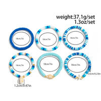 Thumbnail for Ocean Style 6pcs Conch Turtle Starfish Polymer Clay Letter Beaded Bracelet Set - ArtGalleryZen