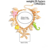 Thumbnail for Ocean Style Conch Starfish Pearl Tassel Anklet - ArtGalleryZen