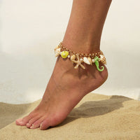 Thumbnail for Ocean Style Conch Starfish Pearl Tassel Anklet - ArtGalleryZen