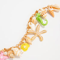 Thumbnail for Ocean Style Conch Starfish Pearl Tassel Anklet - ArtGalleryZen
