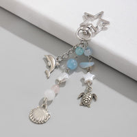 Thumbnail for Ocean Style Dolphin Shell Turtle Pendant Pearl Glass Beaded Keychain - ArtGalleryZen