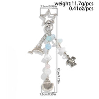 Thumbnail for Ocean Style Dolphin Shell Turtle Pendant Pearl Glass Beaded Keychain - ArtGalleryZen