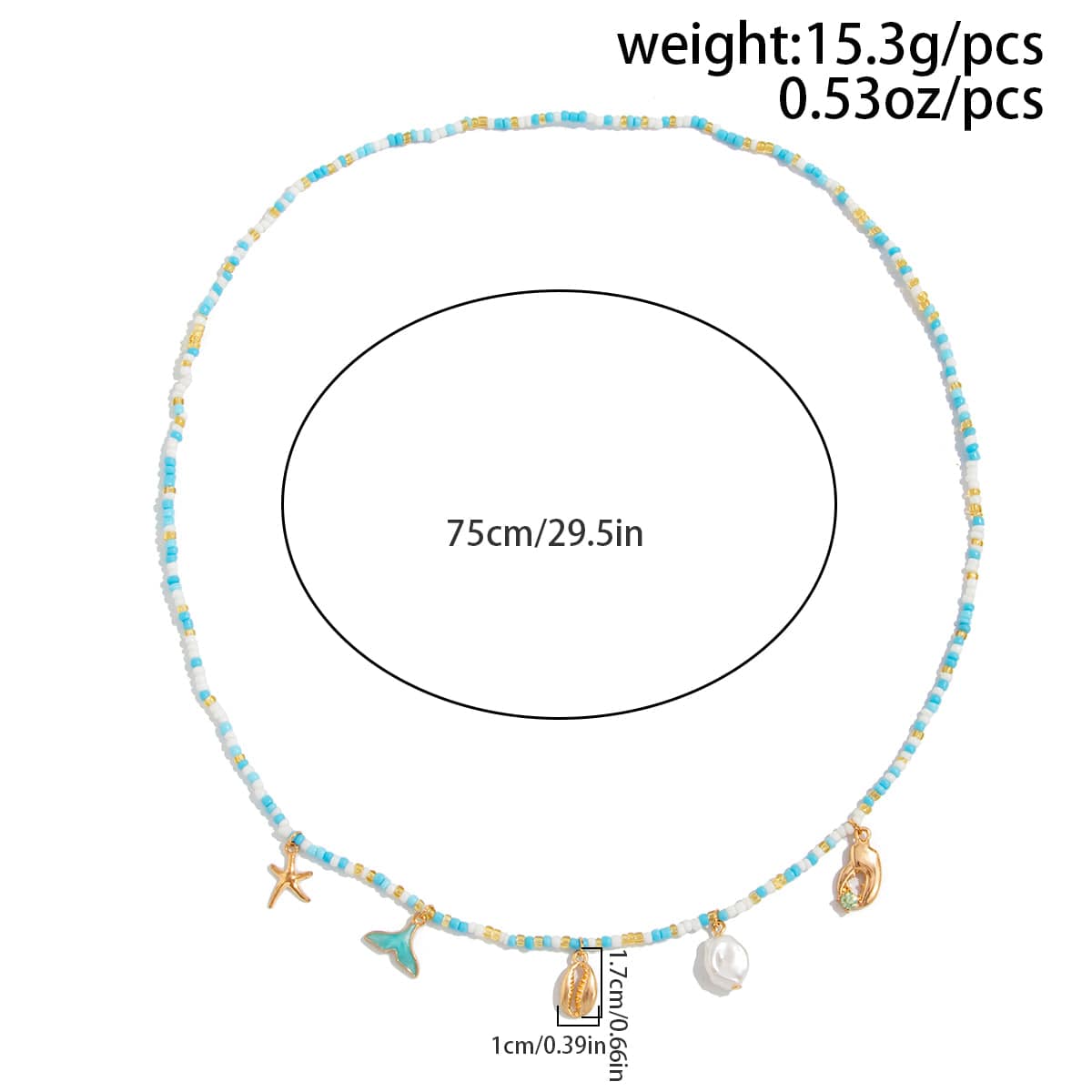 Ocean Style Enamel Mermaid Conch Starfish Pearl Tassel Waist Chain - ArtGalleryZen