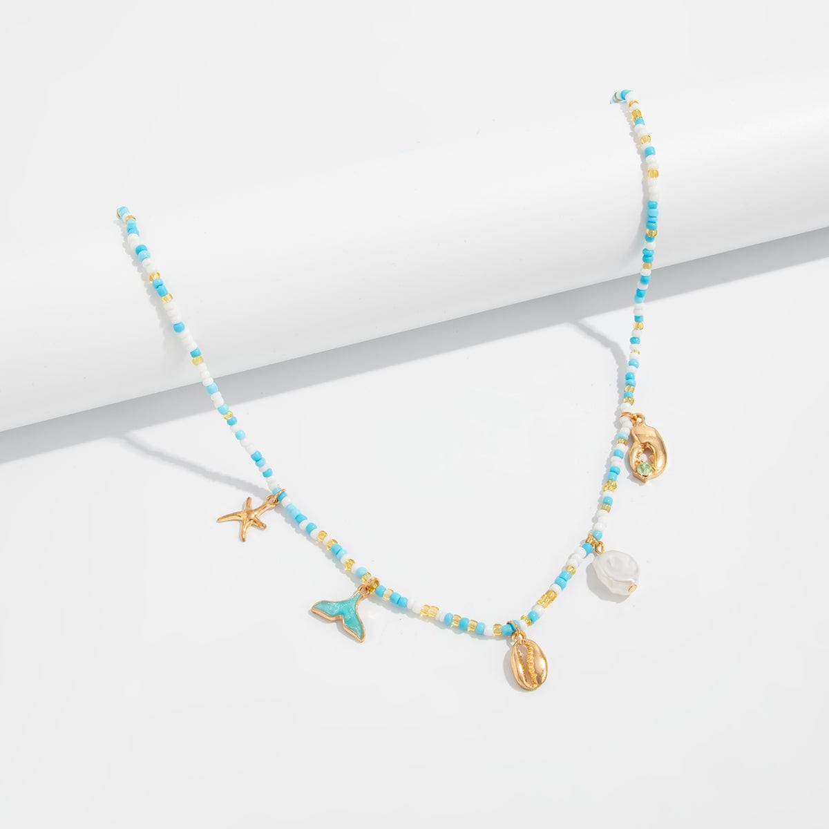 Ocean Style Enamel Mermaid Conch Starfish Pearl Tassel Waist Chain - ArtGalleryZen