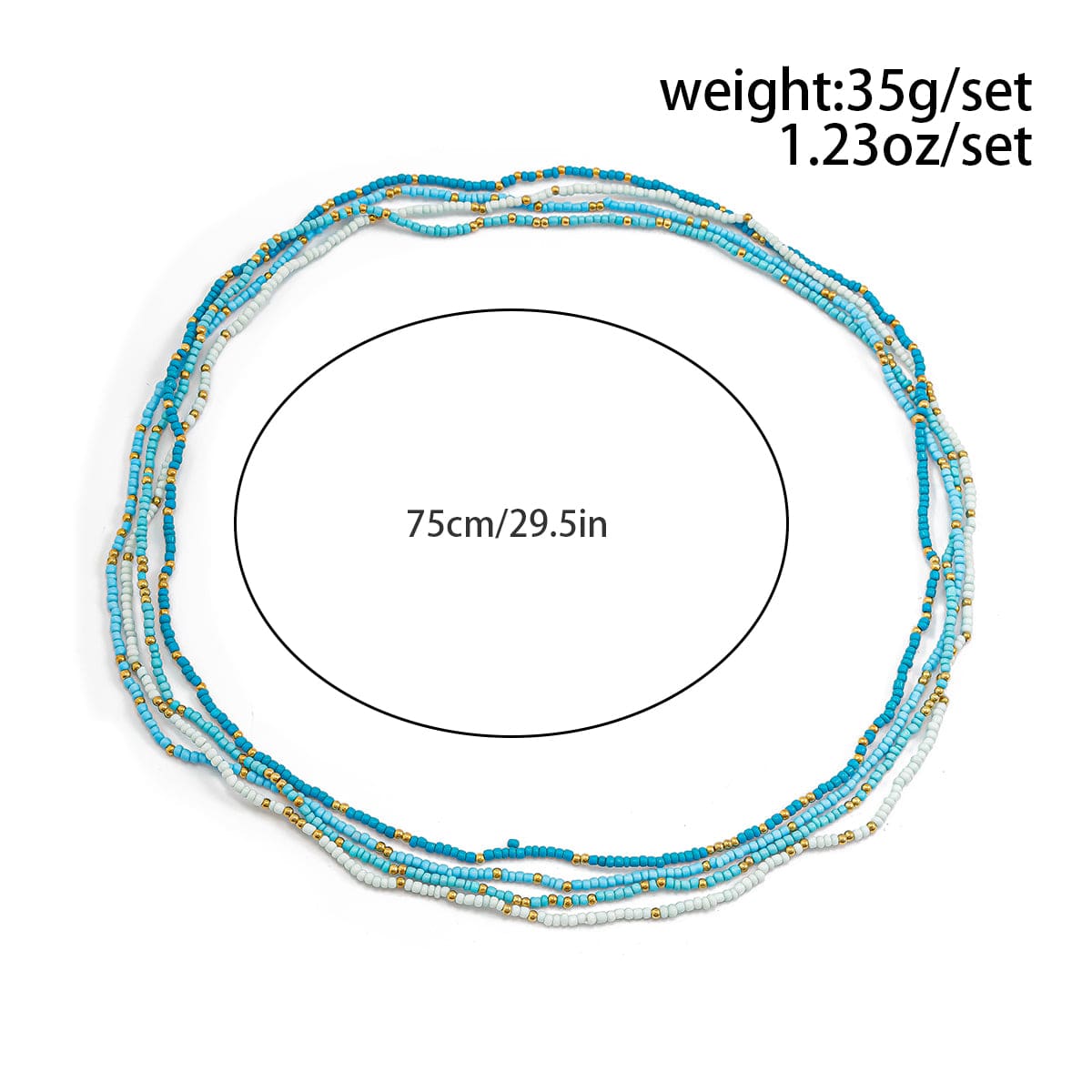 Ocean Style Layered Seed Beaded Waist Chain Set - ArtGalleryZen