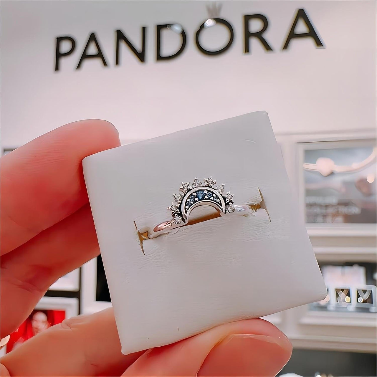 lottery Compulsion fan Pandora CZ Inlaid Sun And Moon Stackable Ring – ArtGalleryZen