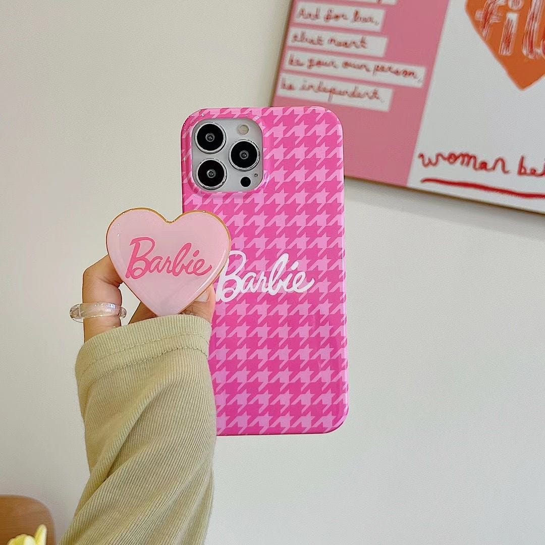 Pink Barbie Heart Stand iPhone Case - ArtGalleryZen