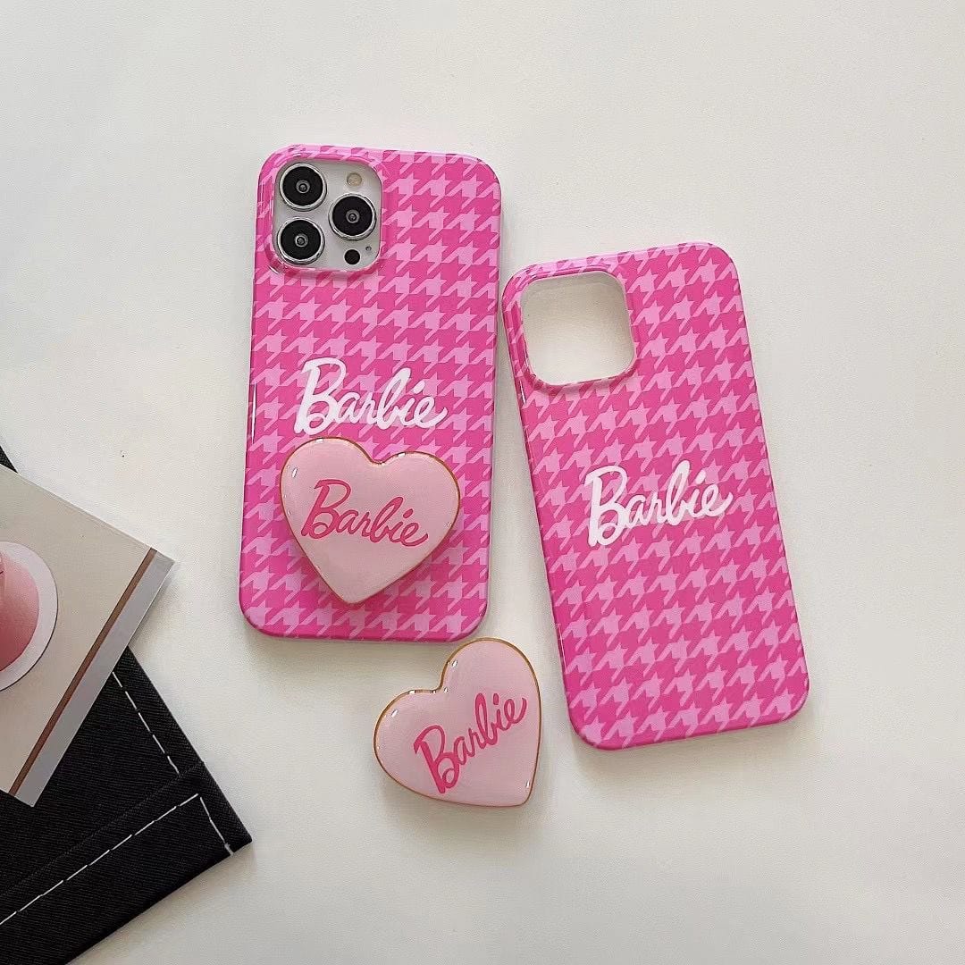 Pink Barbie Heart Stand iPhone Case - ArtGalleryZen
