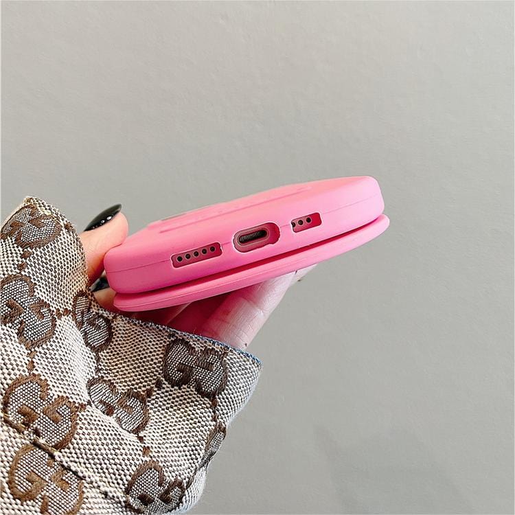 Pink Bowknot Heart Mirror Flip iPhone Case - ArtGalleryZen