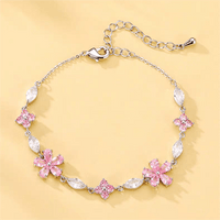 Thumbnail for Pink Crystal Cherry Blossom Bracelet - ArtGalleryZen