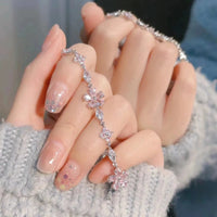 Thumbnail for Pink Crystal Cherry Blossom Bracelet - ArtGalleryZen