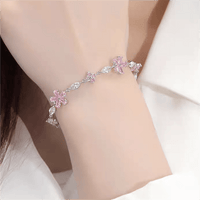 Thumbnail for Pink Crystal Cherry Blossom Bracelet - ArtGalleryZen