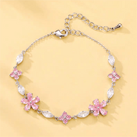 Thumbnail for Pink Crystal Cherry Blossom Bracelet - ArtGalleryZen