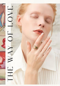 Thumbnail for Pink Crystal Inlaid Enamel Tulip Ring - ArtGalleryZen