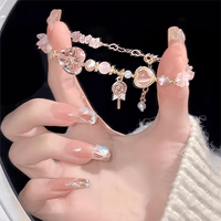 Thumbnail for Pink Crystal Lollipop Opal Heart Bracelet - ArtGalleryZen