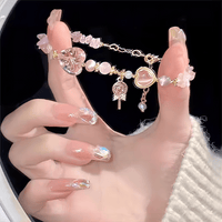 Thumbnail for Pink Crystal Lollipop Opal Heart Bracelet - ArtGalleryZen
