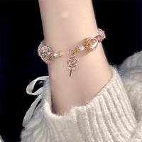 Thumbnail for Pink Crystal Lollipop Opal Heart Bracelet - ArtGalleryZen