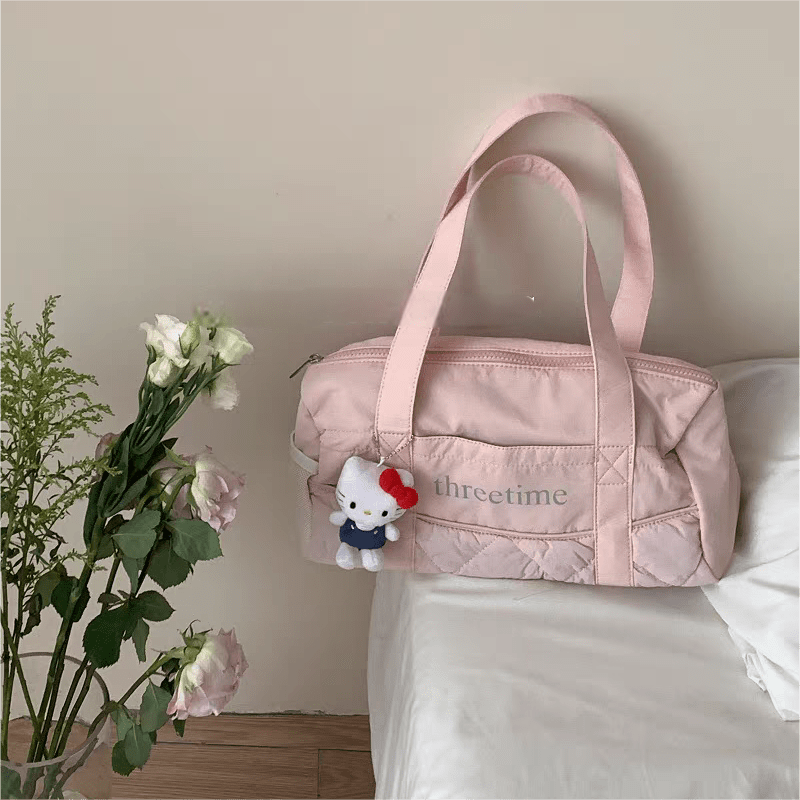 Pink Down-filled Fabric Tote Bag - ArtGalleryZen