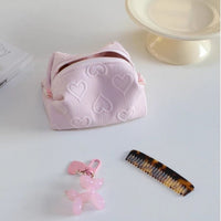 Thumbnail for Pink Heart Cosmetic Toiletry Bag Portable Travel Organizer - ArtGalleryZen