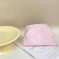 Thumbnail for Pink Heart Cosmetic Toiletry Bag Portable Travel Organizer - ArtGalleryZen