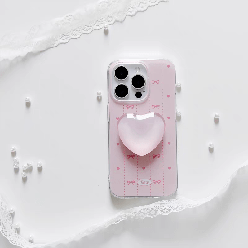 Pink Heart Stand iPhone Case - ArtGalleryZen