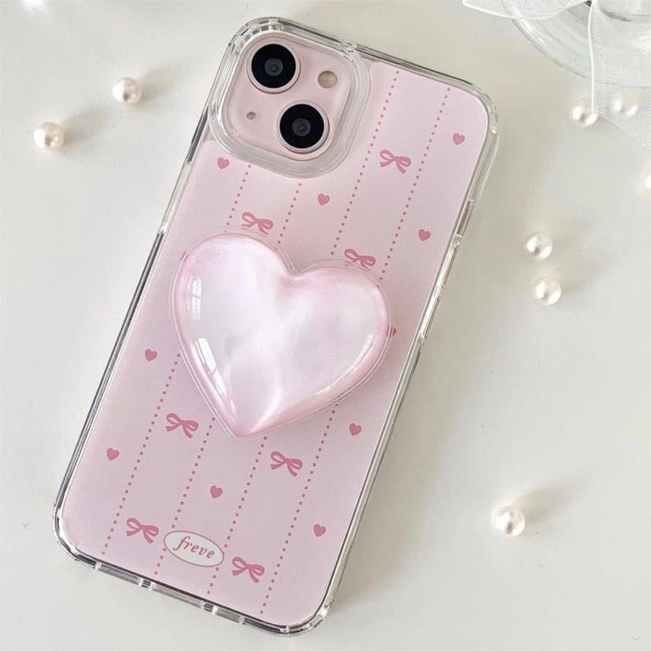 Pink Heart Stand iPhone Case - ArtGalleryZen