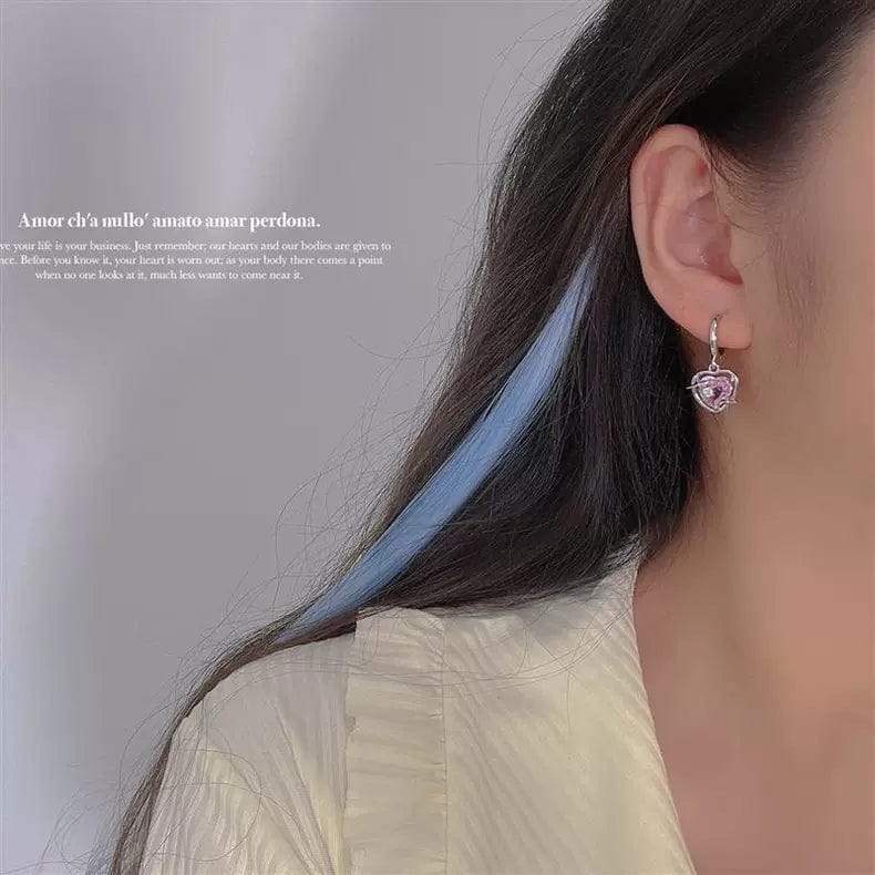Pink Heart Star Necklace Earrings Set - ArtGalleryZen