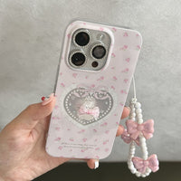 Thumbnail for Pink Kitty Heart Bowknot Phone Charm iPhone Case - ArtGalleryZen
