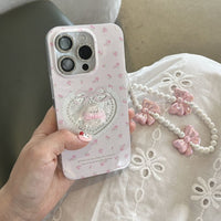Thumbnail for Pink Kitty Heart Bowknot Phone Charm iPhone Case - ArtGalleryZen