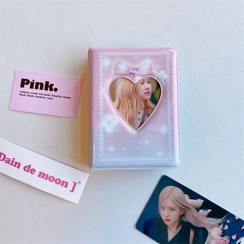 Pink Lace Bowknot Kpop 3 Inch Mini Photocard Album - ArtGalleryZen