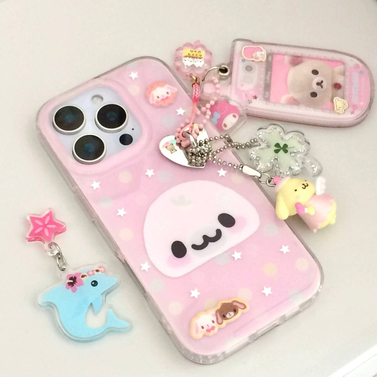 Pink Mamegoma Polka Dot iPhone Case - ArtGalleryZen