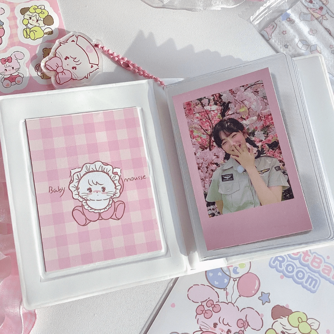 Pink Mikko Mousse Kpop 3 Inch Mini Photocard Album - ArtGalleryZen