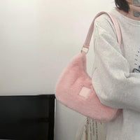 Thumbnail for Pink Plush One Shoulder Tote Bag - ArtGalleryZen