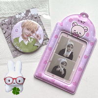 Thumbnail for Pink Stawberry Rilakkuma Kpop Keychain Photocard Holder - ArtGalleryZen