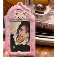 Thumbnail for Pink Stawberry Rilakkuma Kpop Keychain Photocard Holder - ArtGalleryZen