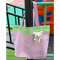 Thumbnail for Pink Strawberry Canvas Casual Shoulder Bag - ArtGalleryZen