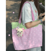 Thumbnail for Pink Strawberry Canvas Casual Shoulder Bag - ArtGalleryZen