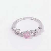 Thumbnail for Pink Zirconia Star Heart Rings - ArtGalleryZen