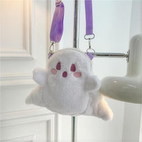 Thumbnail for Plush Ghost Backpack Crossbody Bag - ArtGalleryZen