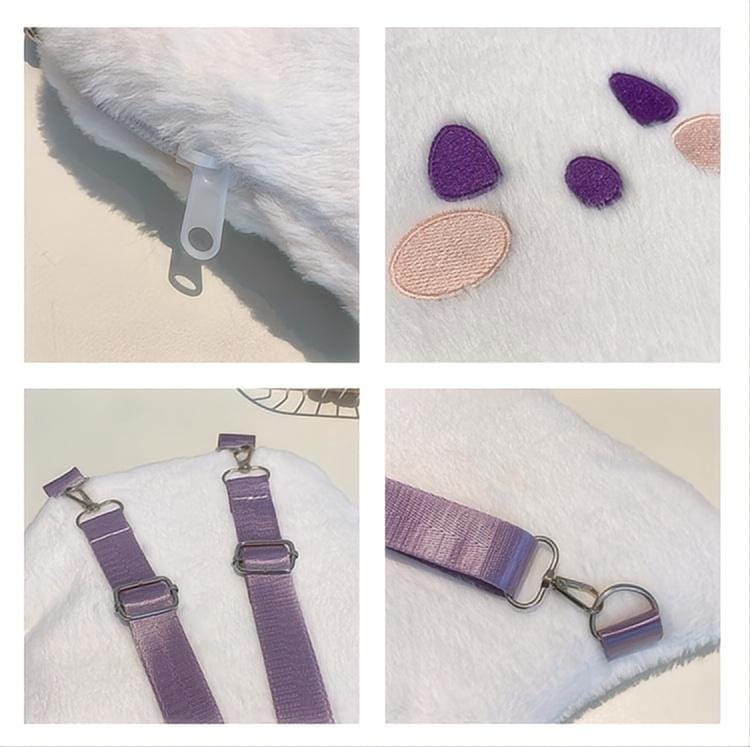 Plush Ghost Backpack Crossbody Bag - ArtGalleryZen