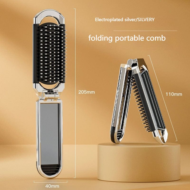 Portable Folding Cushion with Mirror Mini Massager Integrated Comb - ArtGalleryZen