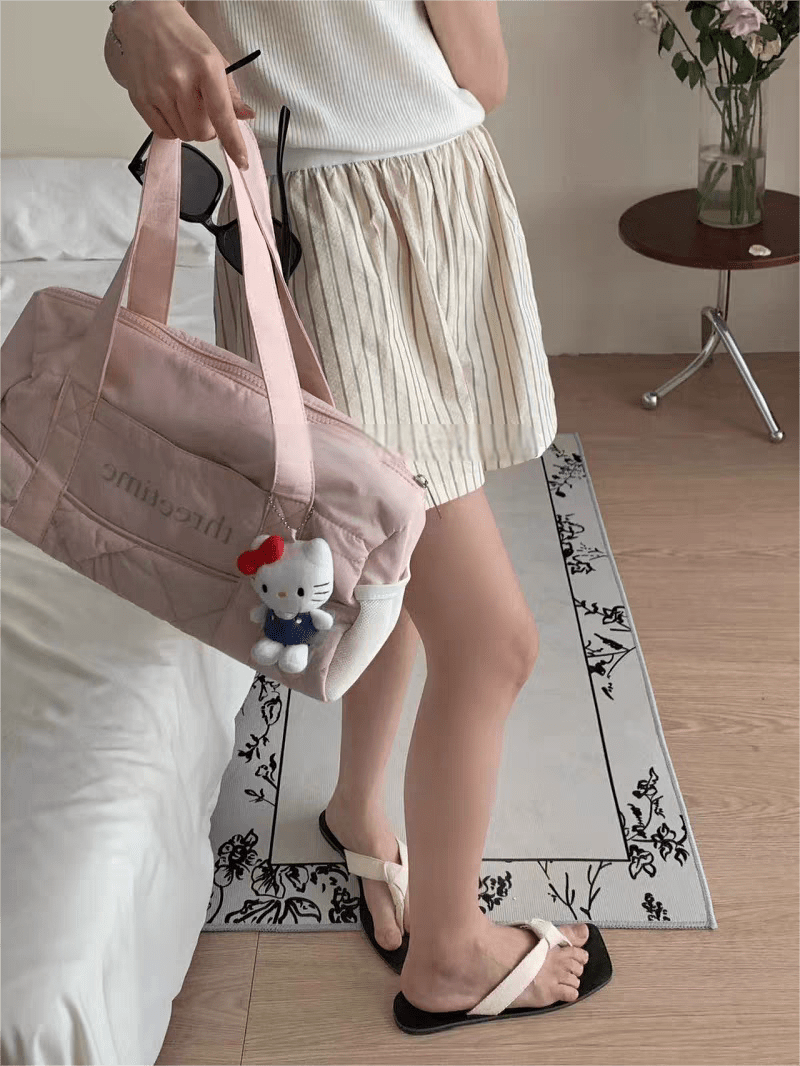 Pink Down-filled Fabric Tote Bag - ArtGalleryZen