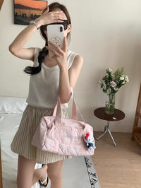 Thumbnail for Pink Down-filled Fabric Tote Bag - ArtGalleryZen