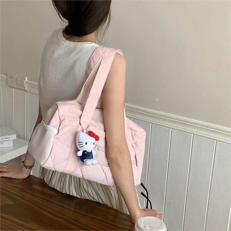 Pink Down-filled Fabric Tote Bag - ArtGalleryZen