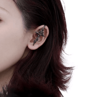 Thumbnail for Punk CZ Inlaid Moon Star Rose Hook Needle Piercing Stud Earring - ArtGalleryZen