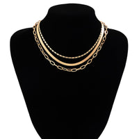 Thumbnail for Punk Layered Gold Silver Plated Snake Chain Necklace Set - ArtGalleryZen