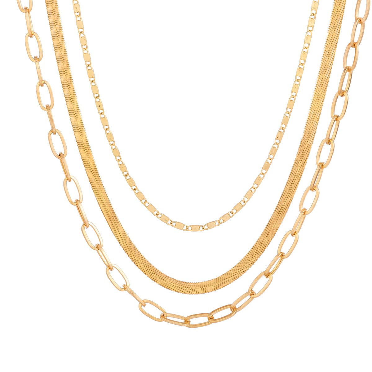 Punk Layered Gold Silver Plated Snake Chain Necklace Set - ArtGalleryZen