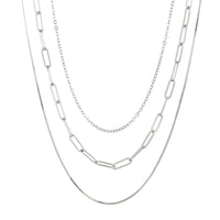 Thumbnail for Punk Layered Silver Plated Cable Chain Necklace Set - ArtGalleryZen