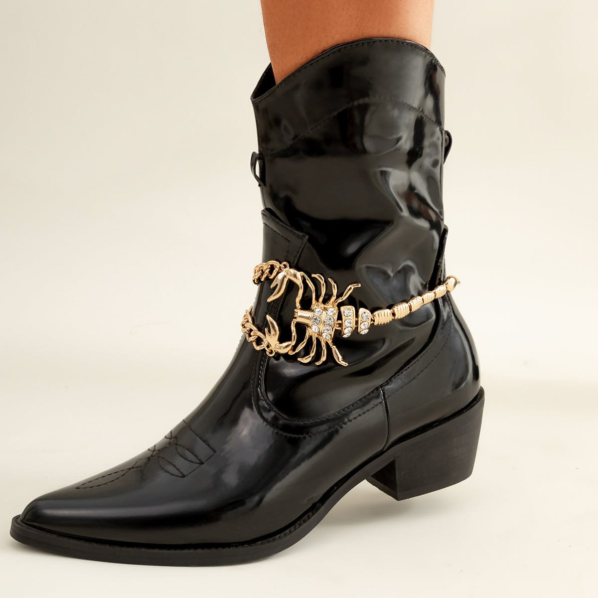 Punk Style Chunky Anklet ArtGalleryZen – Rhinestone Scorpion